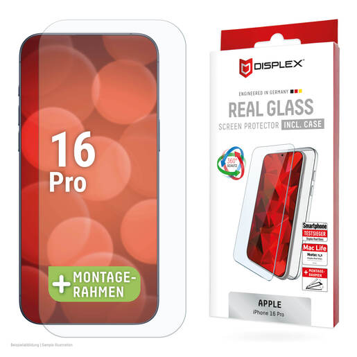 Zaštitno staklo DISPLEX Real Glass 2D + prozirna maskica za iPhone 16 Pro