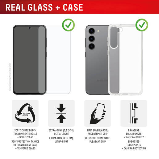 Zaštitno staklo DISPLEX Real Glass 2D za Samsung Galaxy S25 Ultra + prozirna maskica