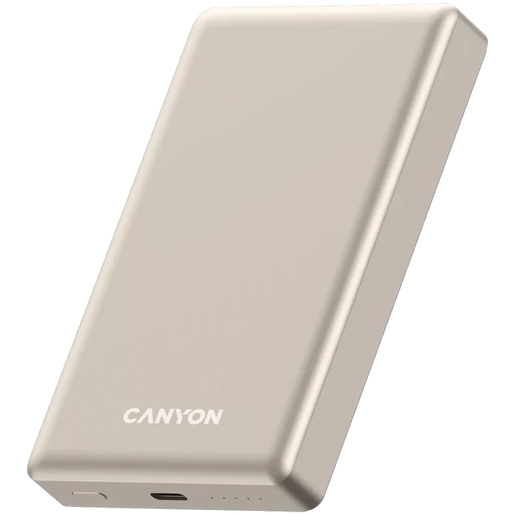 CANYON power bank OnPower 510, slim, Magsafe, 10000 mAh, bež