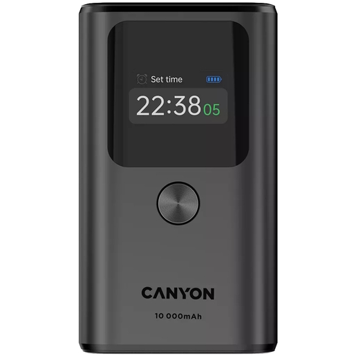 CANYON power bank OnPower 130, TFT, 10000 mAh, sivi