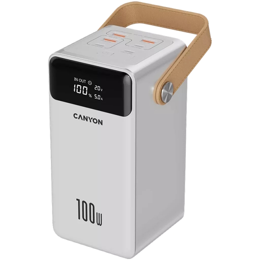 CANYON power bank OnPower 610, metal, 60000 mAh, bijeli
