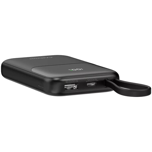 CANYON power bank OnPower 101, ugrađeni kabel, 10000 mAh, crni