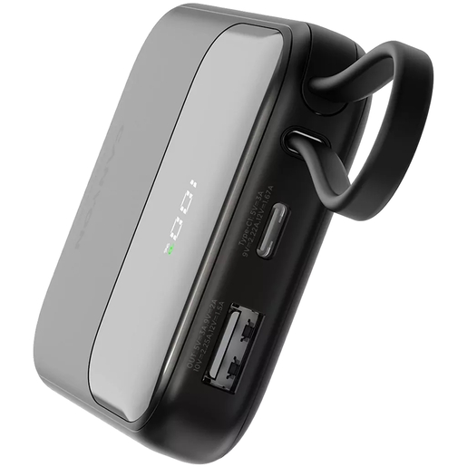 CANYON power bank OnPower 101, ugrađeni kabel, 10000 mAh, crni