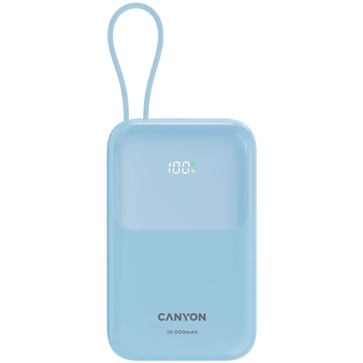 CANYON power bank OnPower 101, ugrađeni kabel, 10000 mAh, plavi