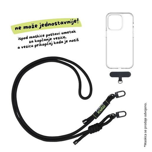 MaxMobile vezica za mobitel 6mm, crna