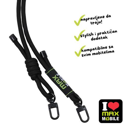 MaxMobile vezica za mobitel 6mm, crna