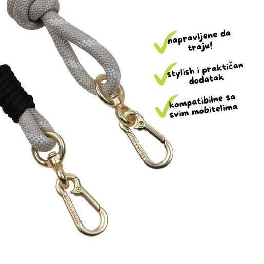 MaxMobile vezica za mobitel 8mm, 2u1, bež/zlatna/bijela