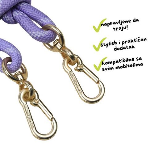 MaxMobile vezica za mobitel 8mm, 2u1, ljubičasto/bijela