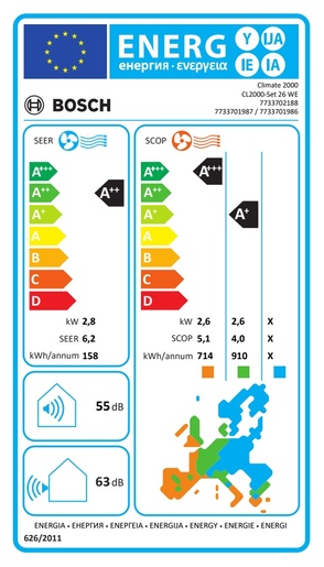 Bosch klima uređaj Climate CL2000-Set 26 WE