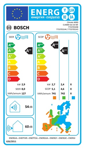 Bosch klima uređaj Climate CL4000i-Set 26 WE