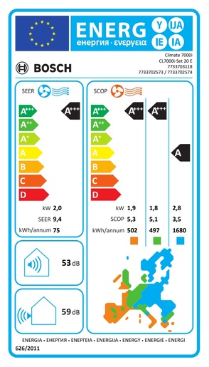 Bosch klima uređaj Climate CL7000i-Set 20 E