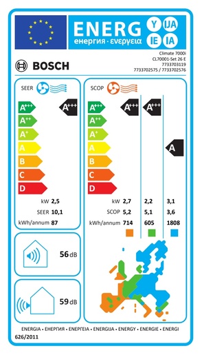Bosch klima uređaj Climate CL7000i-Set 26 E