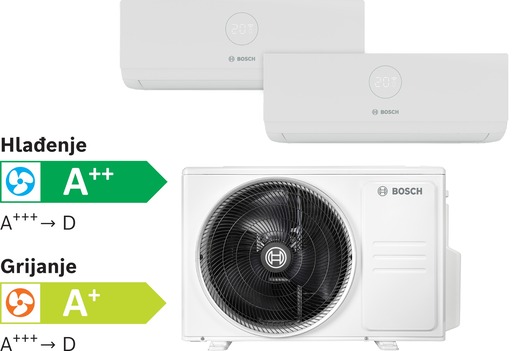 Bosch Climate paket Dual, Climate CL5000M 62/3 E + 4000i unutarnja 2,6kW + 4000i unutarnja 3,5kW