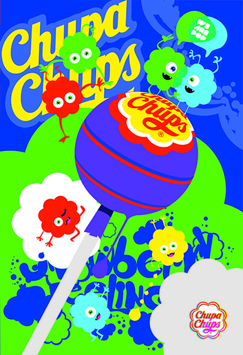 Bilježnica Chupa Chups, A4, kvadratići, meki uvez