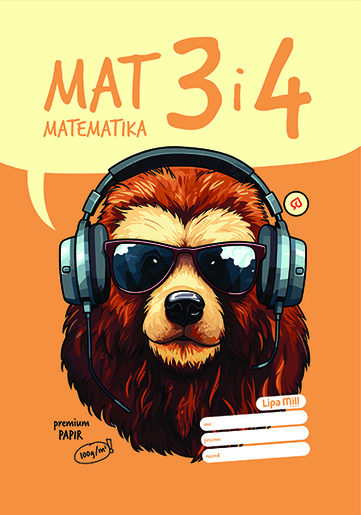 Pisanka Matematika 3 i 4 LIPA MILL, B5 kvadratići, 48 listova, meki uvez
