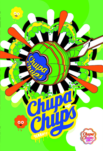 Bilježnica Chupa Chups, A4, kvadratići, meki uvez