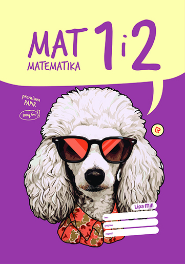 Pisanka Matematika 1 i 2 LIPA MILL, B5 kvadratići, 24 lista, meki uvez