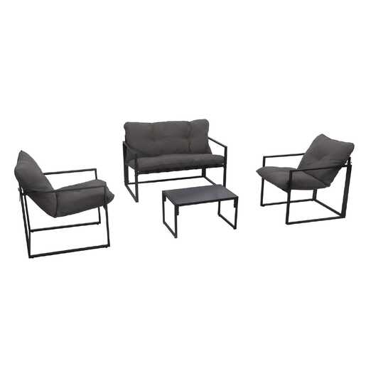 ARANEA vrtna sofa garnitura, 4 dijela, crna