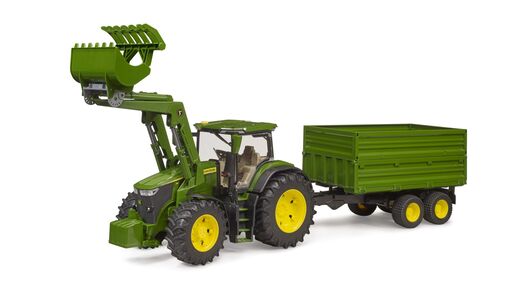 Bruder traktor John Deere 7R 350 s prednjim utovarivačem i prikolicom za prijevoz