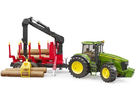 Bruder traktor John Deere 7R 350 s prikolicom i 4 trupca