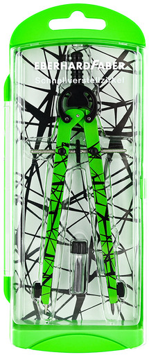 Šestar Eberhard Faber neon zeleni + mine P3/60