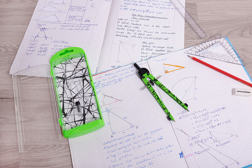 Šestar Eberhard Faber neon zeleni + mine P3/60