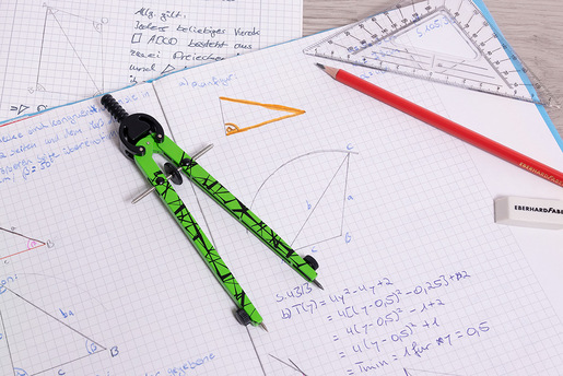 Šestar Eberhard Faber neon zeleni + mine P3/60