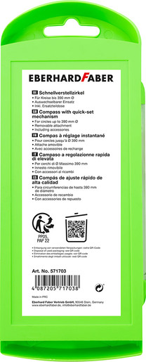 Šestar Eberhard Faber neon zeleni + mine P3/60