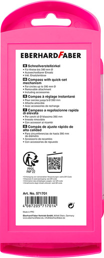 Šestar Eberhard Faber neon rozi + mine P3/60