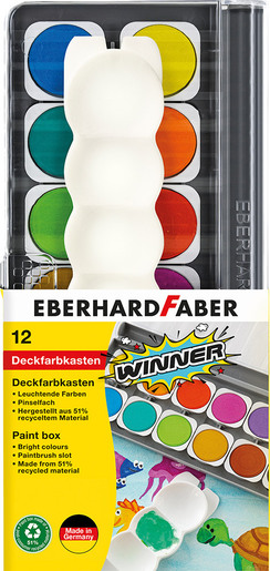 Vodene boje Eberhard Faber Winner FI30, 12 boja, kist i paleta