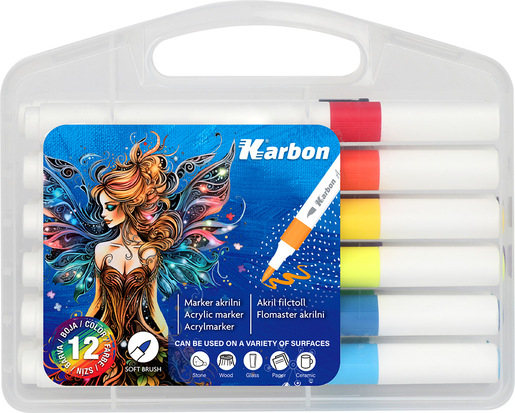 Marker akrilni Karbon, 6 boja