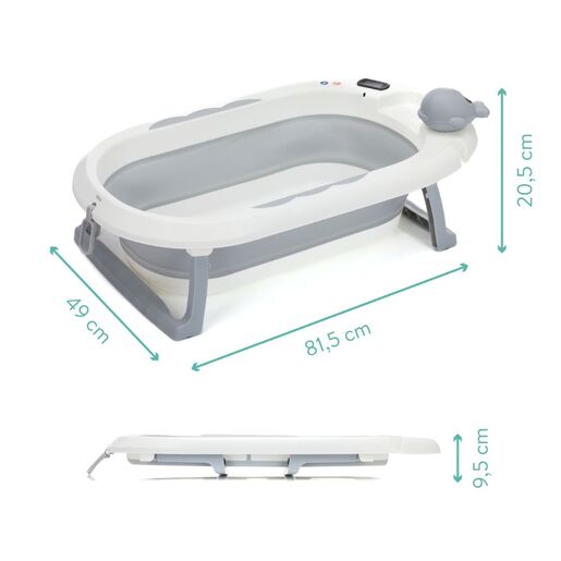 Fillikid sklopiva kadica Beluga s termometrom, white-grey