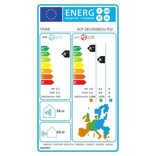 VIVAX COOL inverter klima uređaj ACP-18CH50AEGIs R32