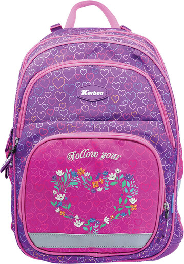 Školski ruksak set, ergonomski, 2u1, Karbon, FOLLOW YOUR HEART