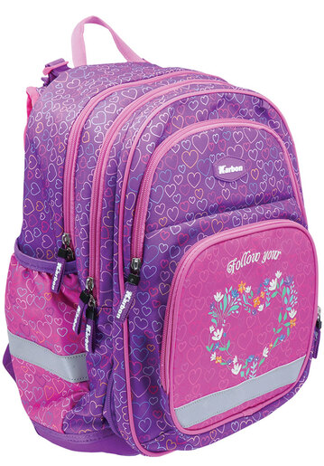 Školski ruksak set, ergonomski, 2u1, Karbon, FOLLOW YOUR HEART