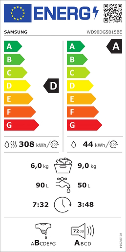 SAMSUNG perilica sušilica rublja WD90DG5B15BELE