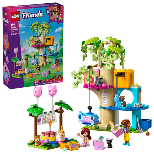 LEGO® Friends Mačji rođendanski tulum i kućica na drvetu 42666