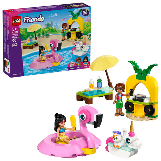 LEGO® Friends Zabava na bazenu s jednorogom i flamingom 42658