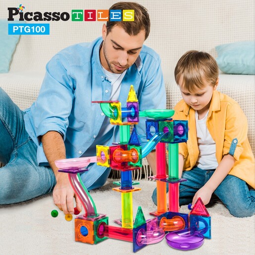 Picasso Tiles staza za loptice, 100 kom