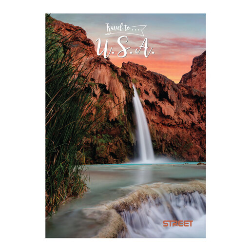 Bilježnica Street TRAVEL TO, A4 kvadratići, 54 lista, meki uvez