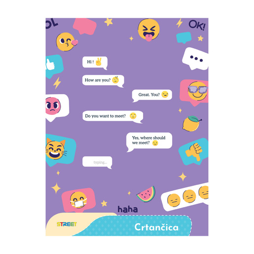 Crtančica STREET MIX, B5 linije, 16 listova, meki uvez