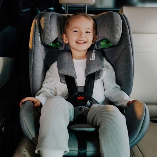 Lionelo autosjedalica Lavender i-Size 9-36 kg (76-150 cm), Carbon Black