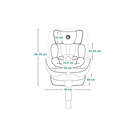 Lionelo autosjedalica Navy i-Size 0-36 kg (40-150 cm) 360, Black Onyx