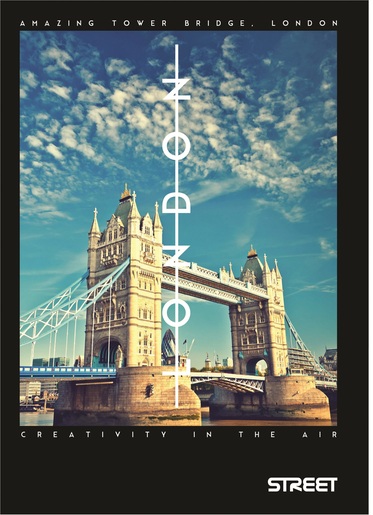 Bilježnica Street BRIDGES, A4 geometrija, 50 listova, meki uvez