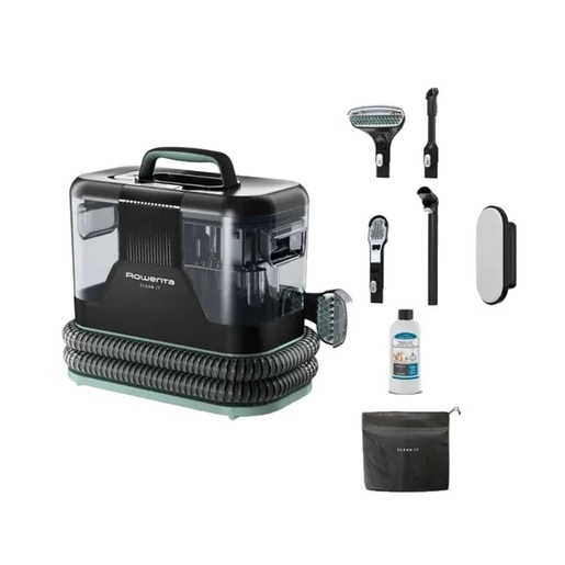 Rowenta čistač mrlja Clean It Animal, svjetlozeleni, 750 W, četke 8 cm i 15 cm, dodatak za utore, četka za cipele, nastavak za dlačice, dodatak za samočišćenje, 250 ml sredstva Animal