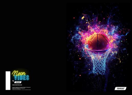 Bilježnica, Target Neon Vibes, A4, linije, 54 lista, meki uvez