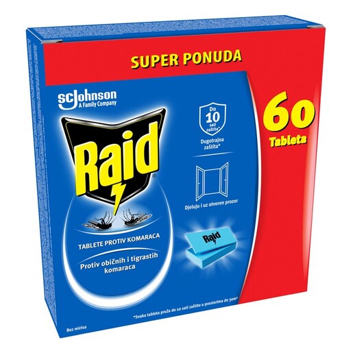 Raid laminirane tablete za električni aparat, 60 kom