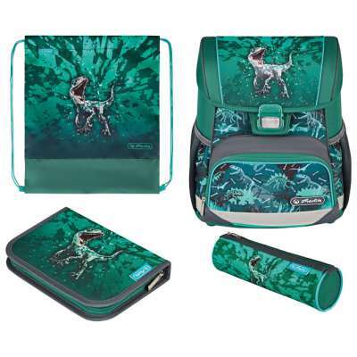 Školska torba, anatomska, 4u1, Herlitz, Loop Green Rex