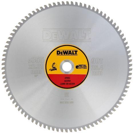 DEWALT list kružne pile za rezanje čelika, aluminija i nehrđajućeg čelika 355x25,4mm 90Z DT1927-QZ