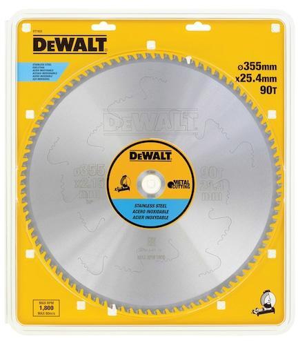 DEWALT list kružne pile za rezanje čelika, aluminija i nehrđajućeg čelika 355x25,4mm 90Z DT1922-QZ